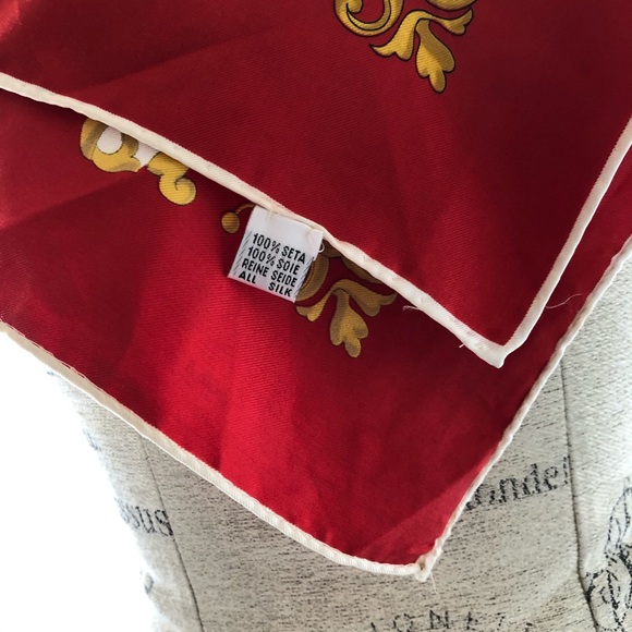 Vintage Silk Red Scarf - Picture 6 of 10